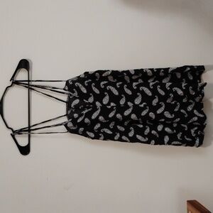 brandy melville | Black + White Paisley Sleeveless Mini Dress | Women's OS